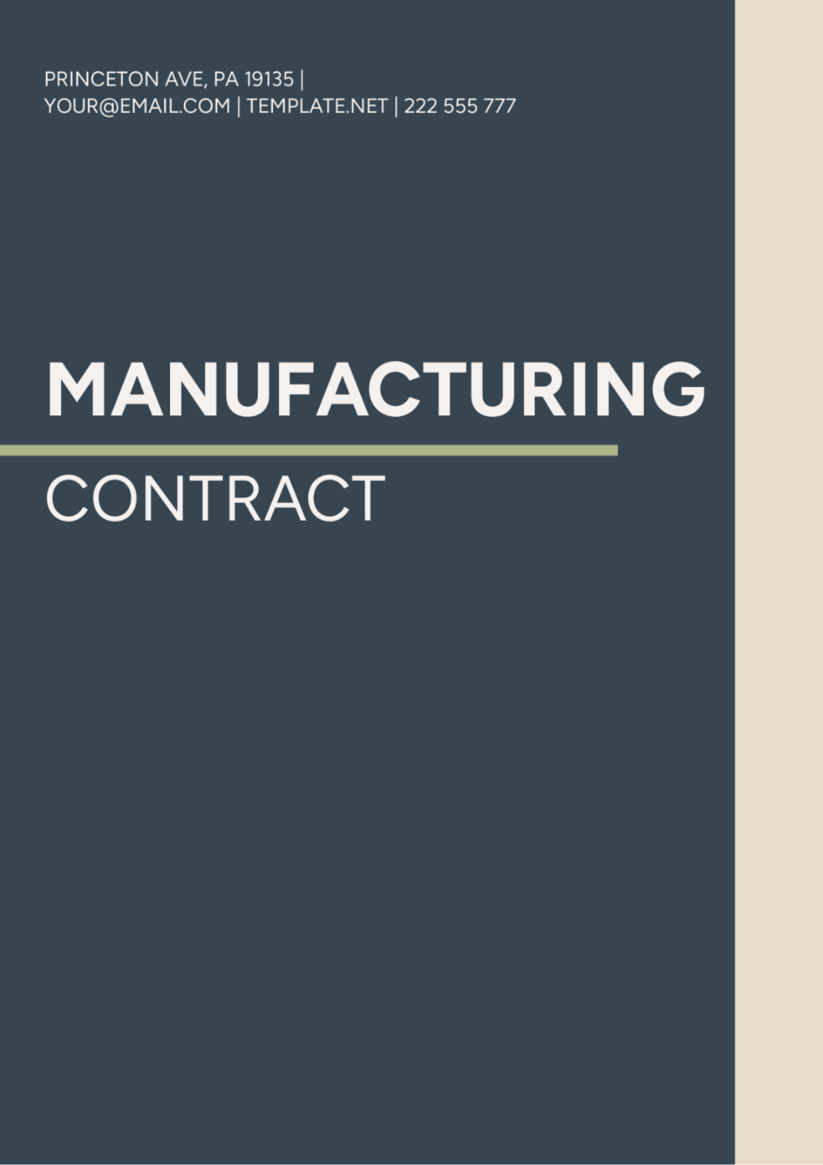 Manufacturing Contract Template - Edit Online & Download