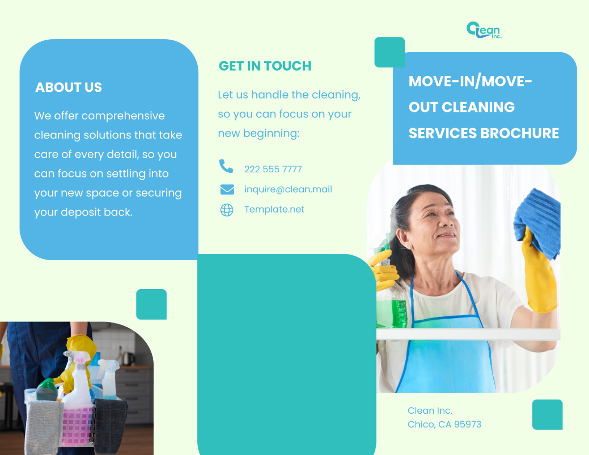 Free Move-In/Move-Out Cleaning Services Brochure Template