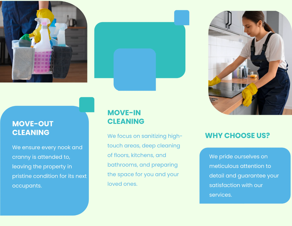 Free Move-In/Move-Out Cleaning Services Brochure Template to Edit Online
