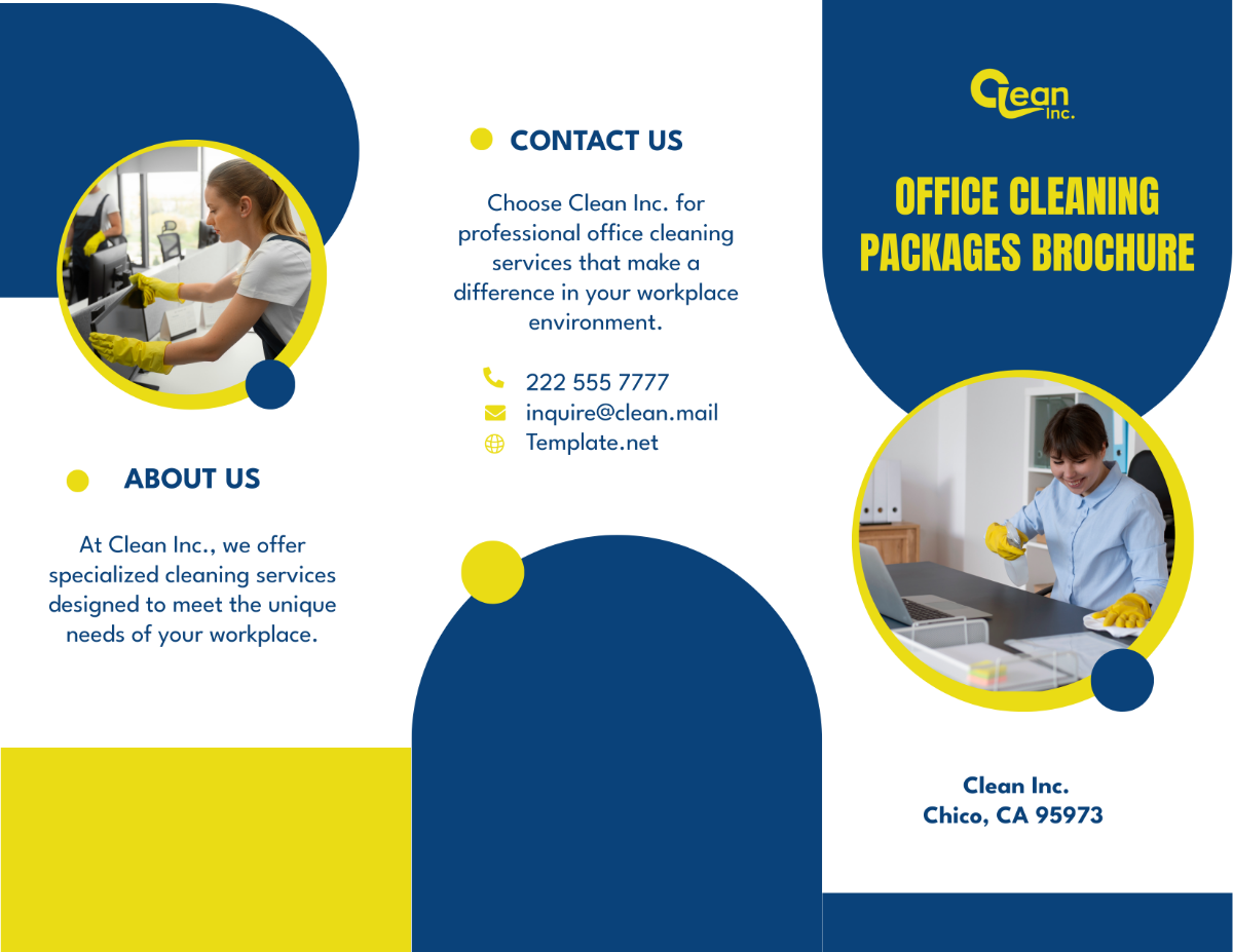 Free Office Cleaning Packages Brochure Template