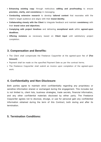 Free Freelance Copywriter Contract Template to Edit Online