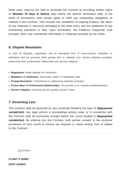Free Freelance Copywriter Contract Template to Edit Online