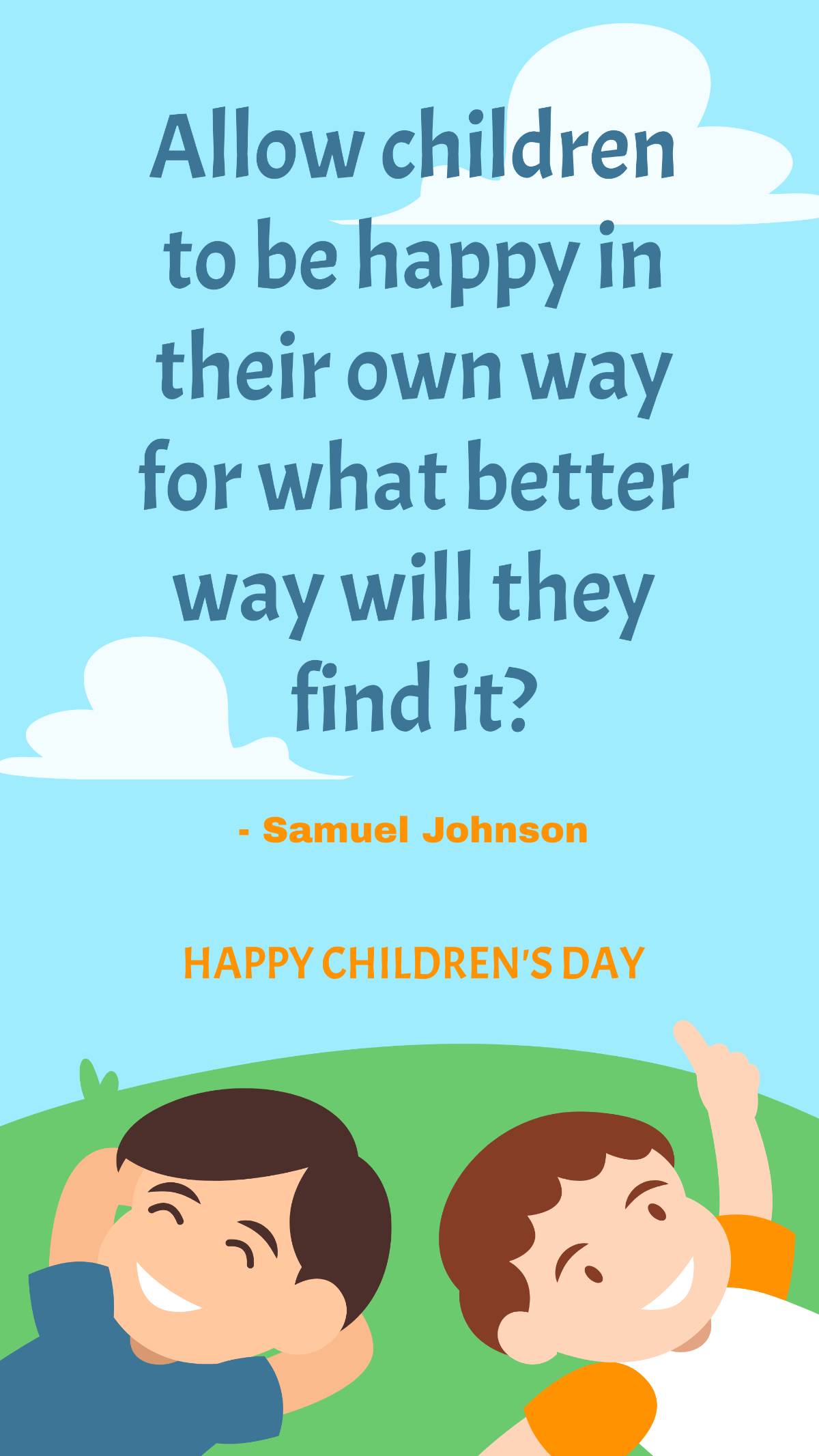 Free Children's Day Quote Template
