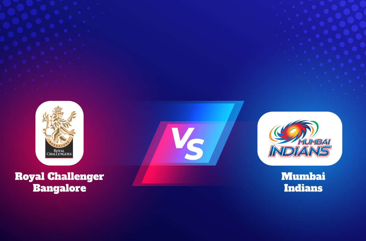 Free IPL Match RCB vs MI Banner Design Template