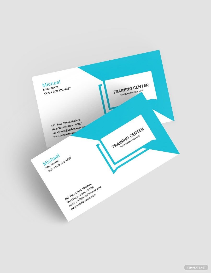 Training Center Business Card Template in Word, Google Docs, Illustrator, PSD, Publisher
