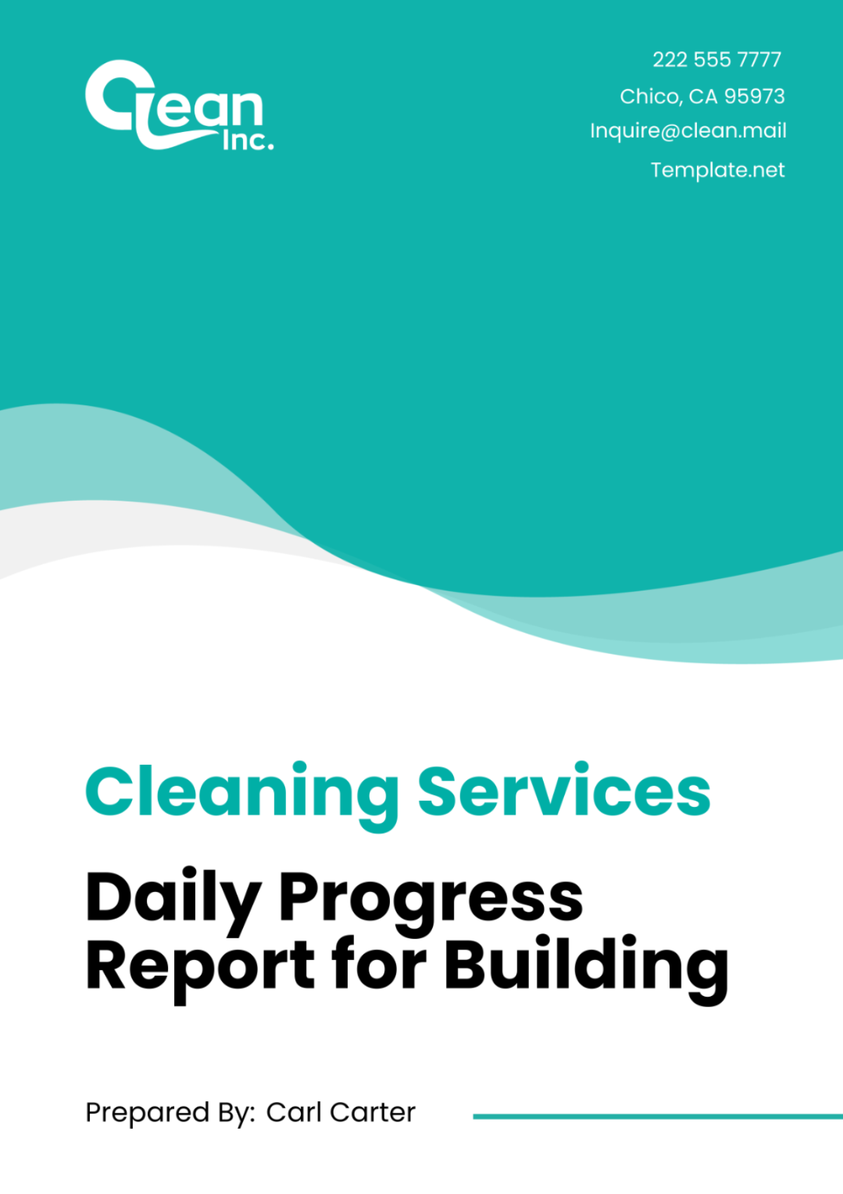Free Cleaning Services  Daily Progress Report for Building Template