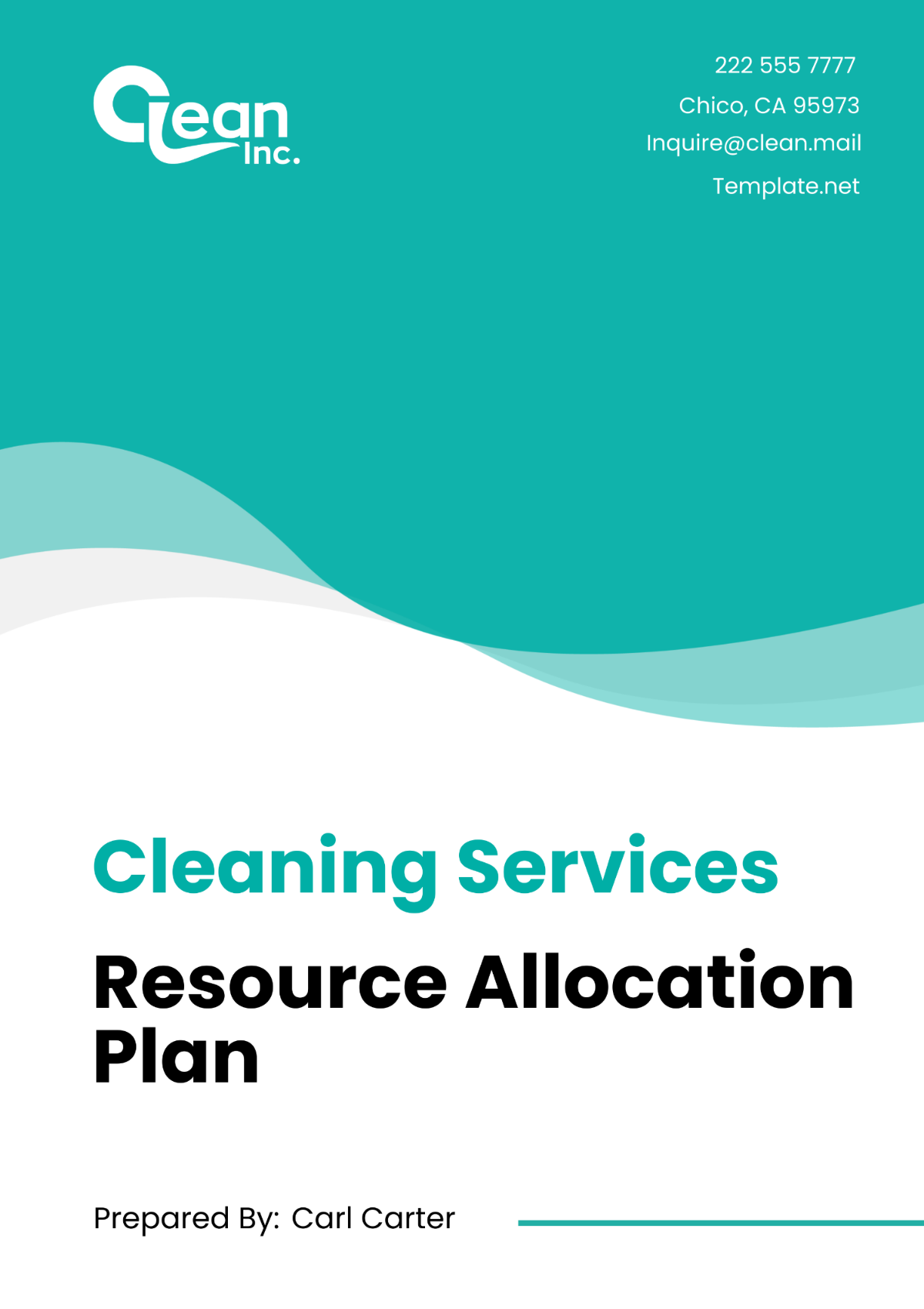 Cleaning Services Resource Allocation Plan Template