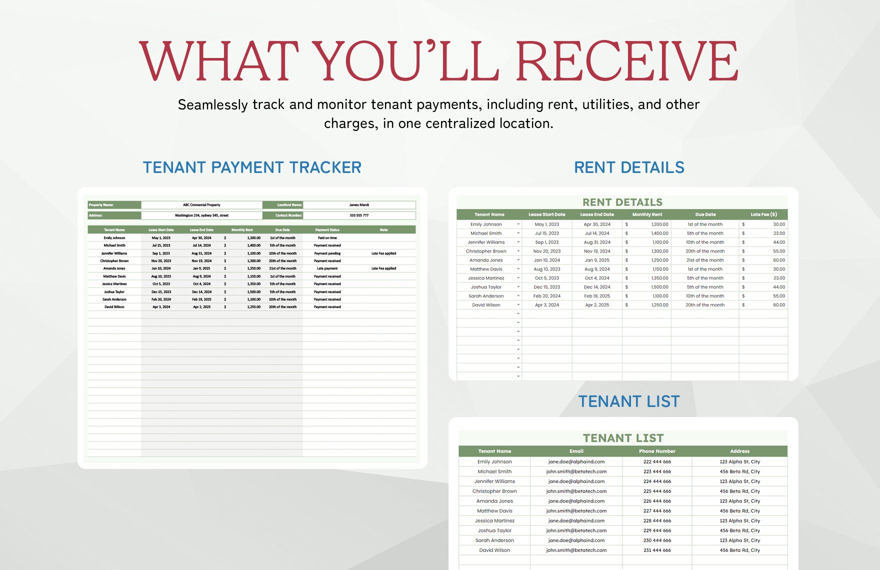 Tenant Payment Tracker Template