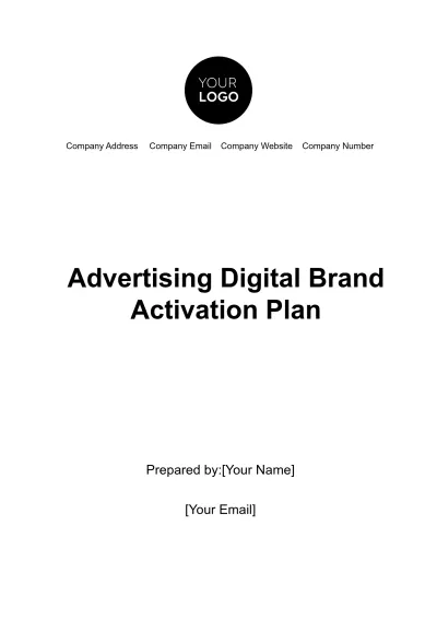 Free Advertising Digital Brand Activation Plan Template to Edit Online