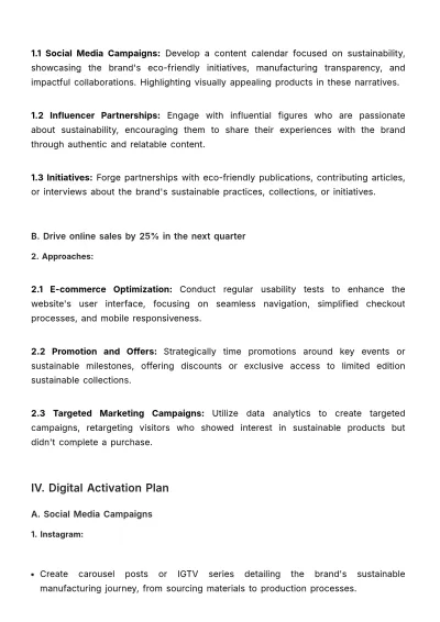 Free Advertising Digital Brand Activation Plan Template to Edit Online
