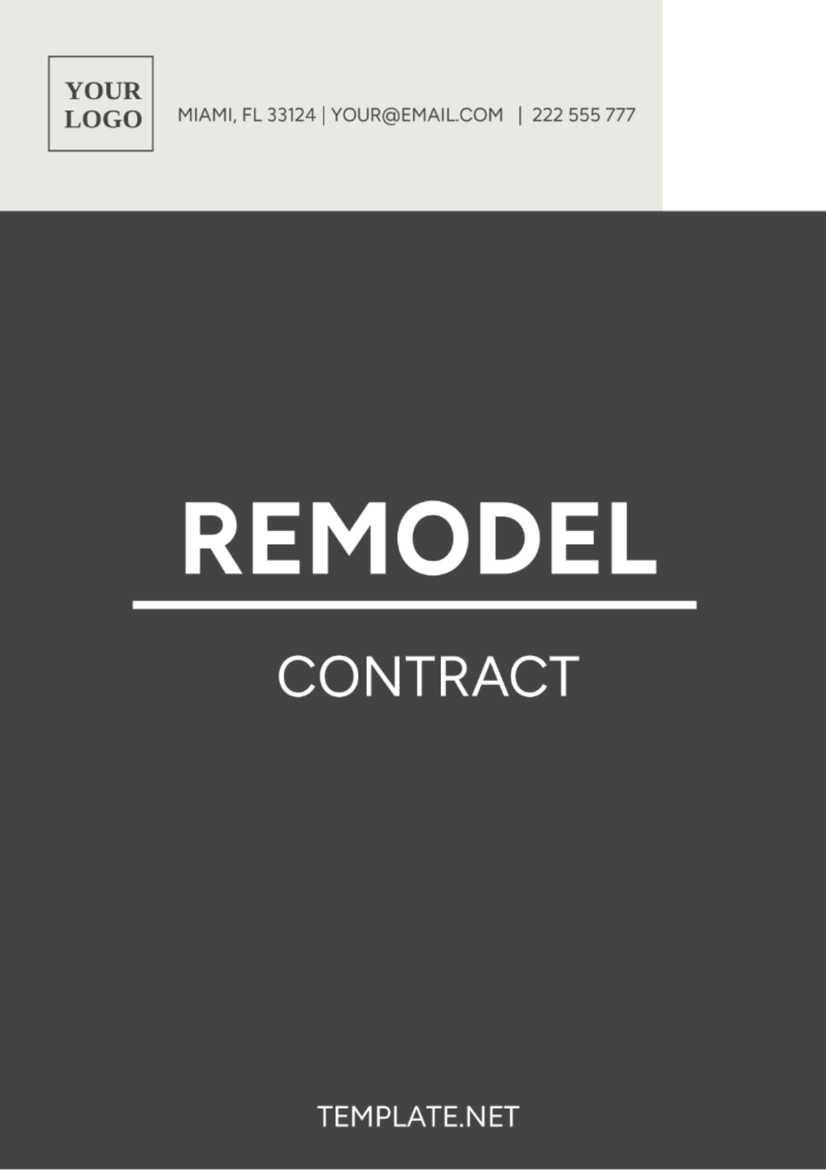 Remodel Contract Template