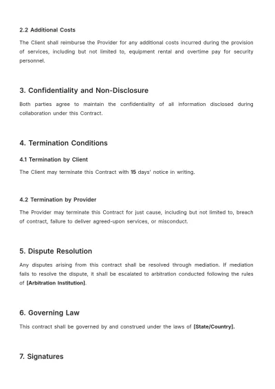 Free Security Contract Template to Edit Online