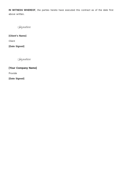 Free Security Contract Template to Edit Online