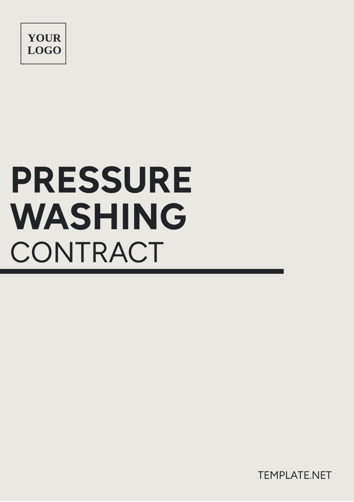 Pressure Washing Contract Template - Edit Online & Download