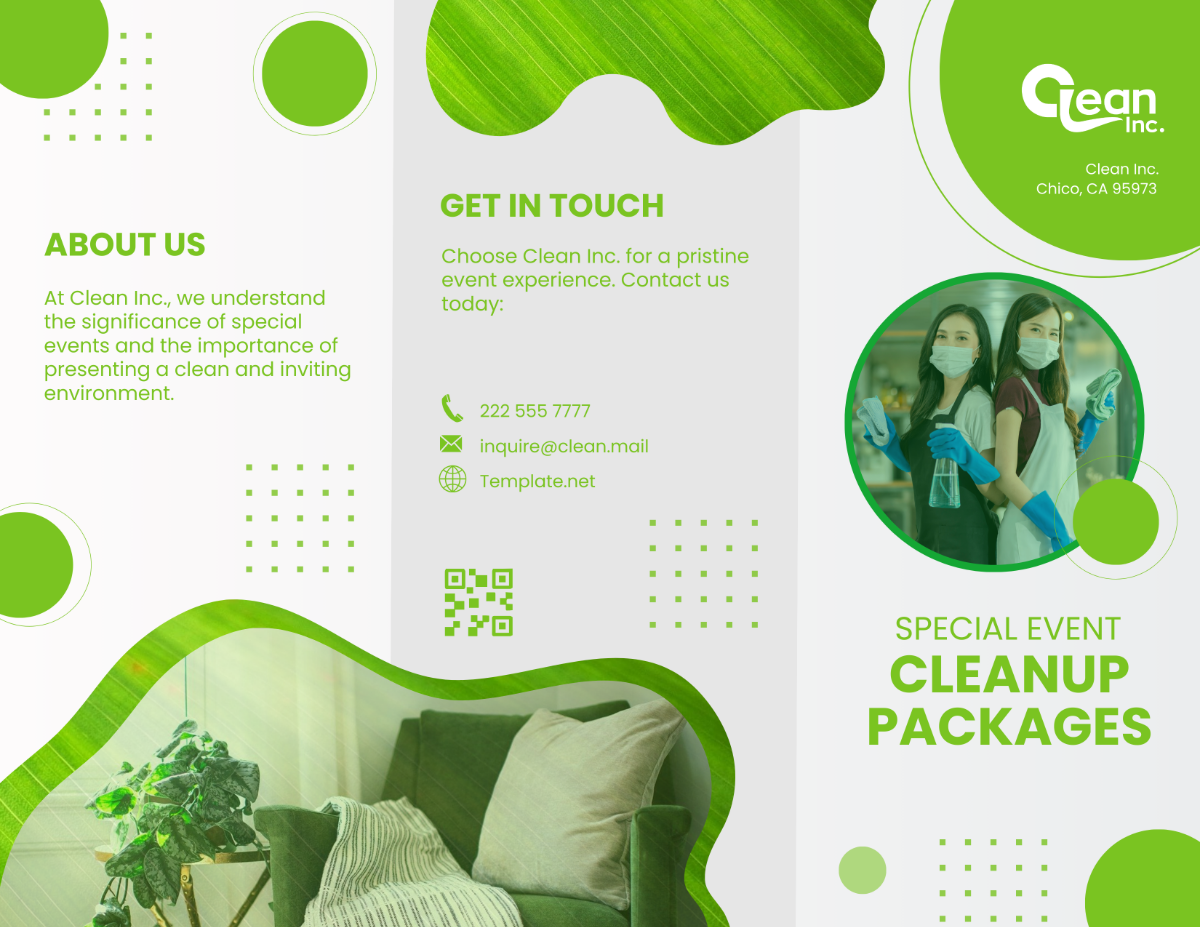 Special Event Cleanup Packages Brochure Template