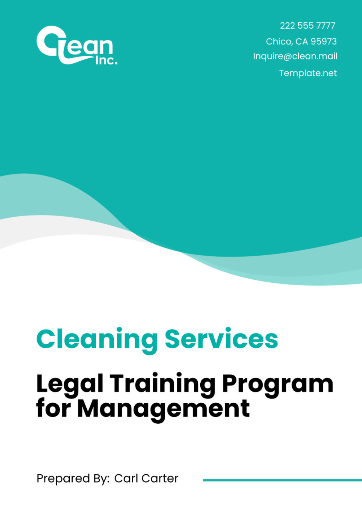 Cleaning Services Legal Training Program for Management Template