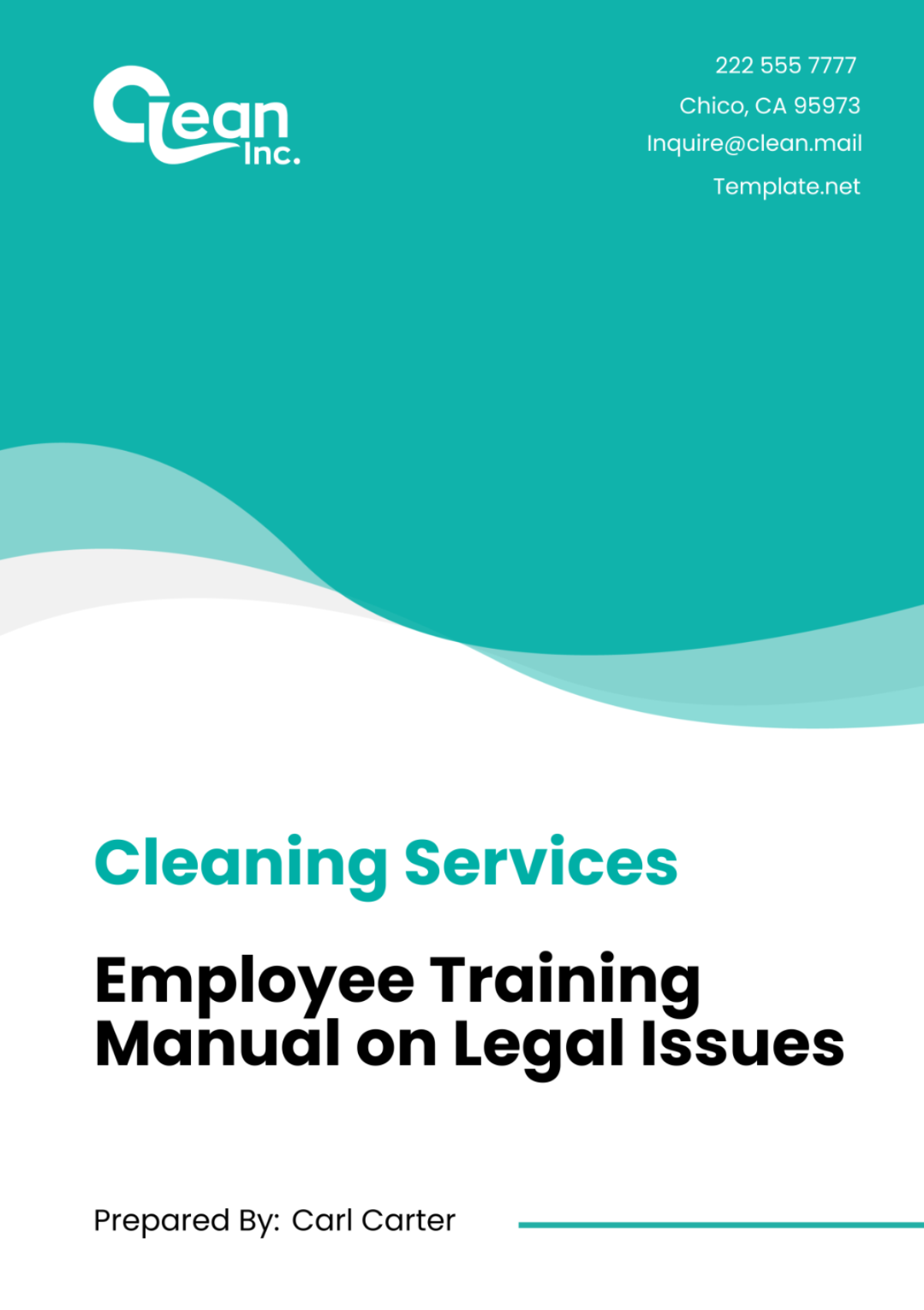 Free Cleaning Services Employee Training Manual on Legal Issues Template