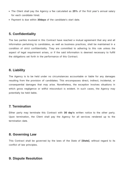 Free Staffing Agency Contract Template to Edit Online