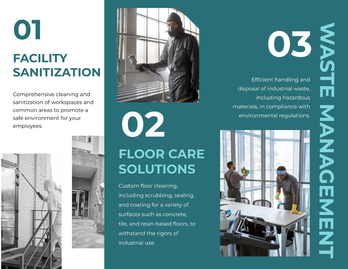 Free Industrial Cleaning Solutions Brochure Template to Edit Online