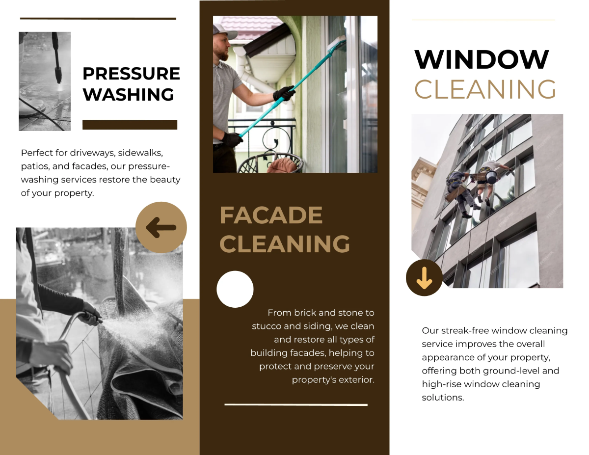 Free Exterior Cleaning Services Brochure Template to Edit Online
