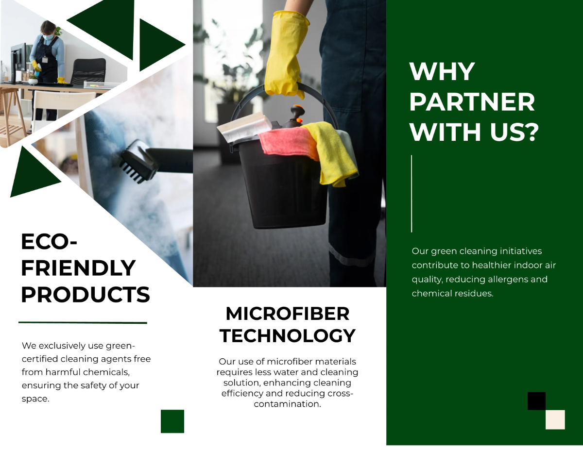 Free Green Cleaning Initiatives Brochure Template to Edit Online