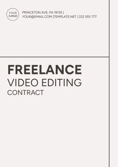 Free Freelance Video Editing Contract Template to Edit Online