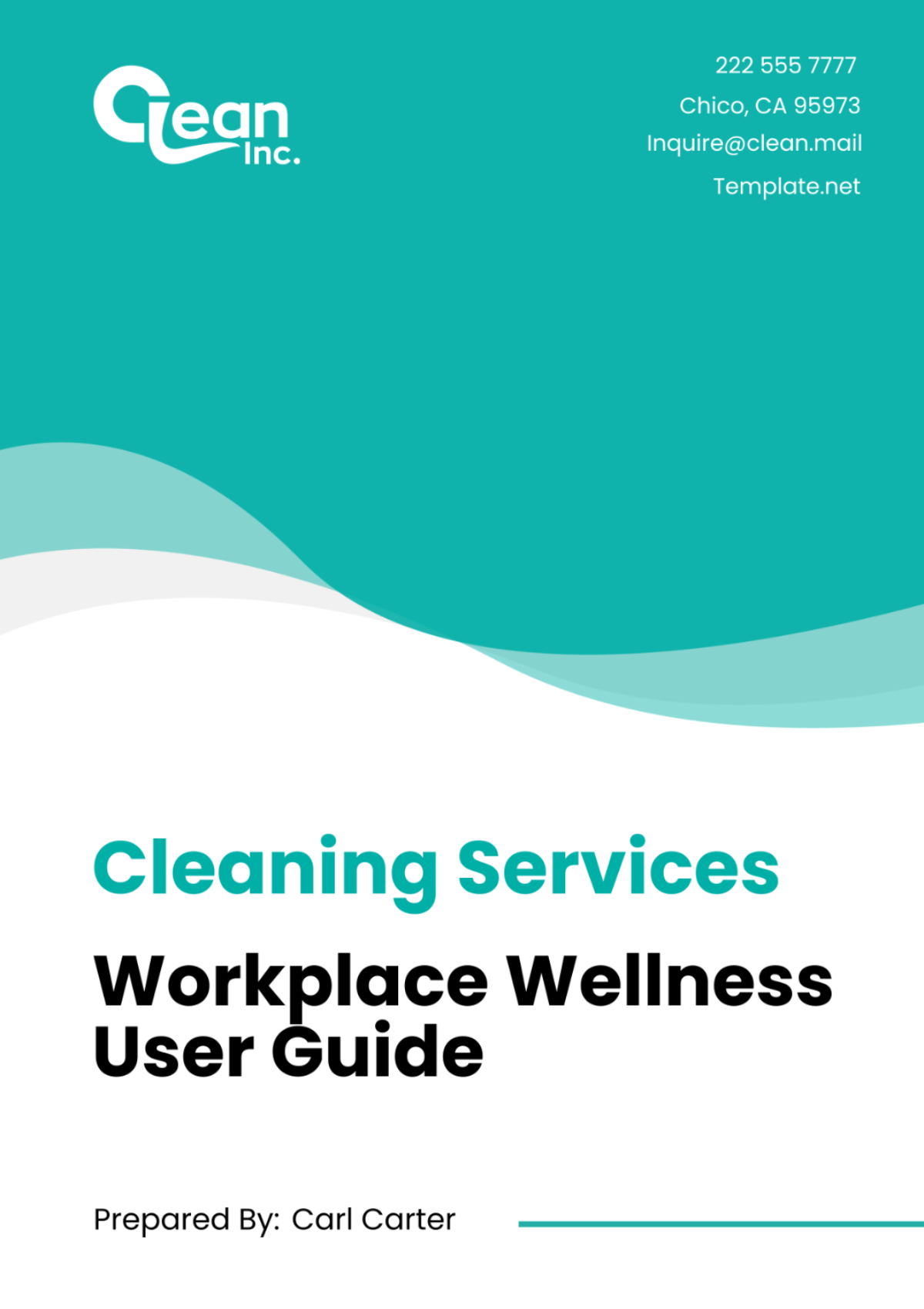 Free Cleaning Services Workplace Wellness User Guide Template