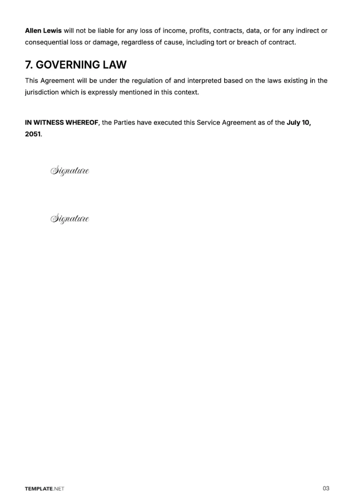 Free Service Agreement Contract Template to Edit Online