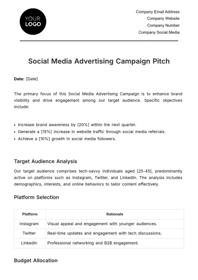 Free Social Media Advertising Campaign Pitch Template to Edit Online
