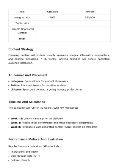 Free Social Media Advertising Campaign Pitch Template to Edit Online