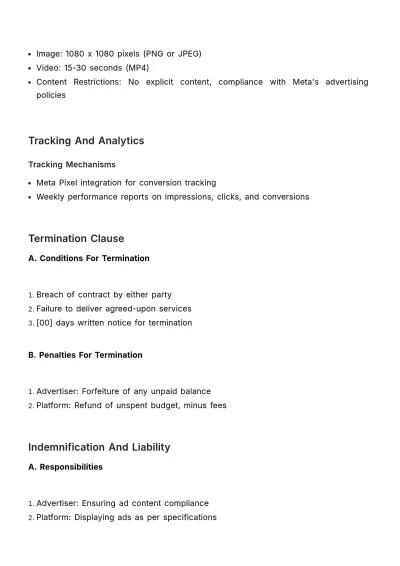 Free Paid Social Media Advertising Insertion Order Template to Edit Online