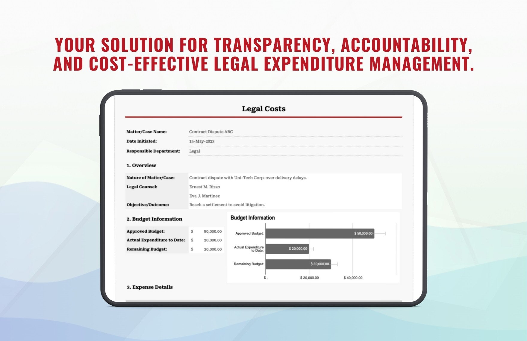 Legal Costs Template
