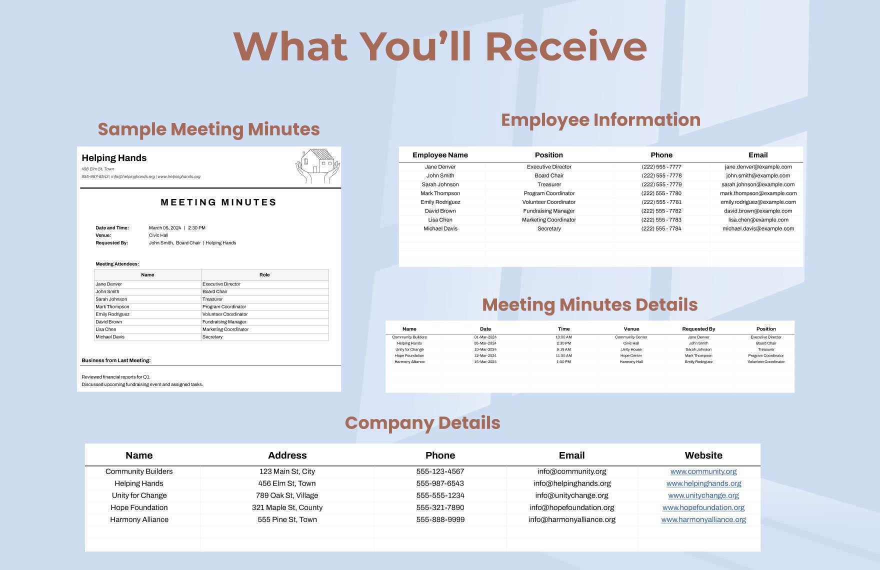 Blank Meeting Minutes Template