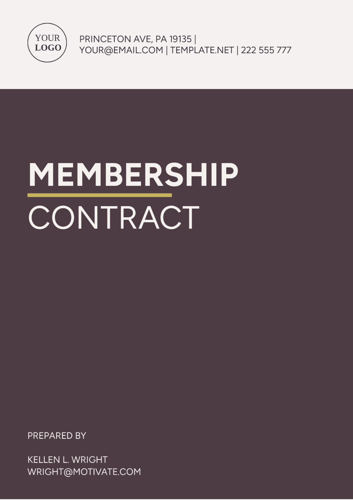 Membership Contract Template - Edit Online & Download