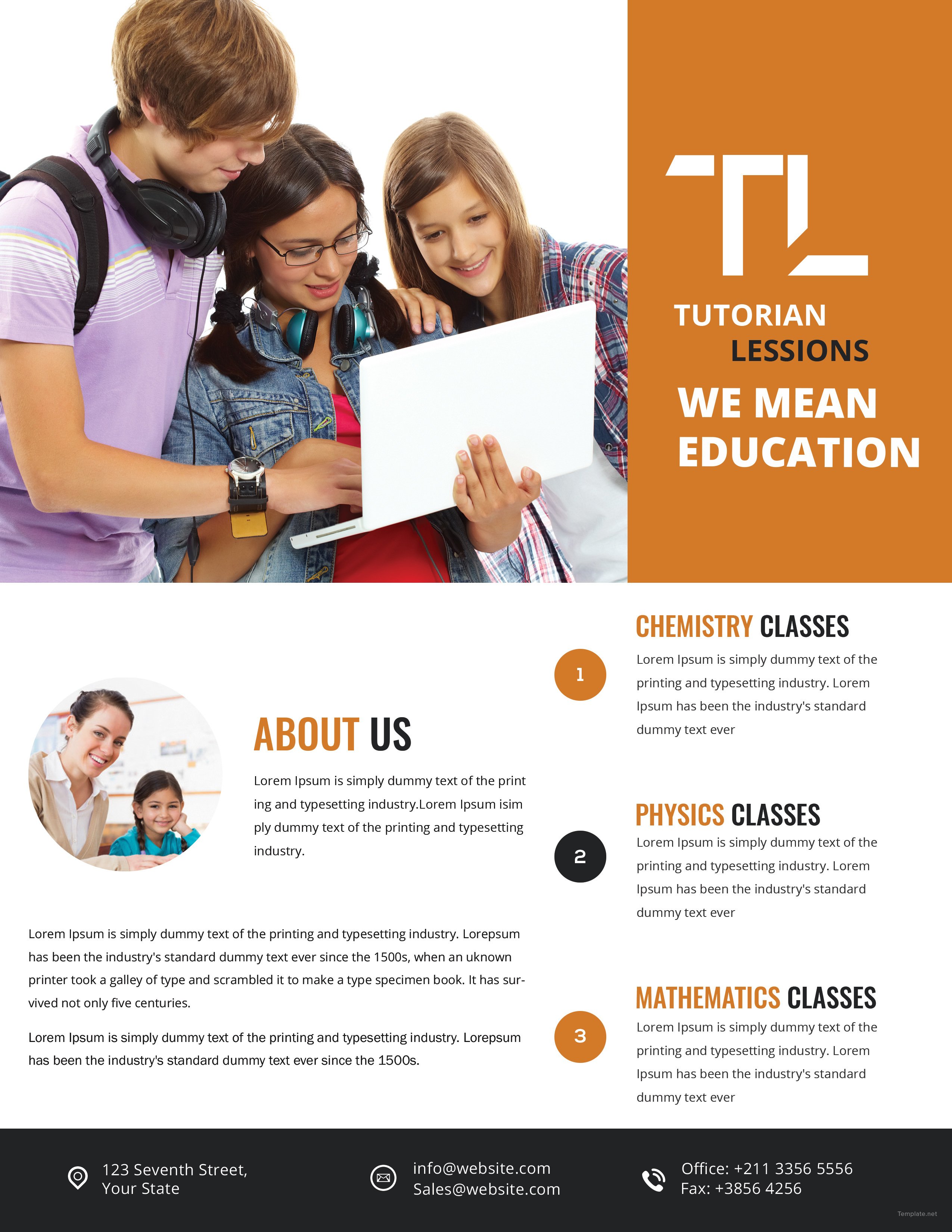 Education Tutoring Flyer Template in Adobe Illustrator