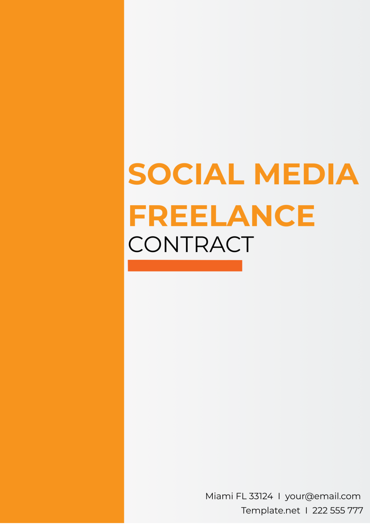 Social Media Freelance Contract Template - Edit Online & Download