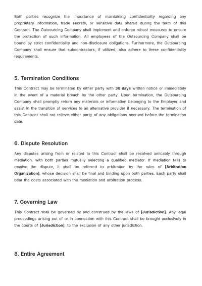 Free Outsourcing Contract Template to Edit Online
