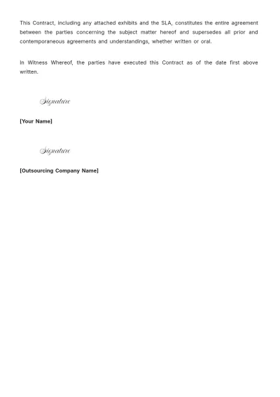 Free Outsourcing Contract Template to Edit Online