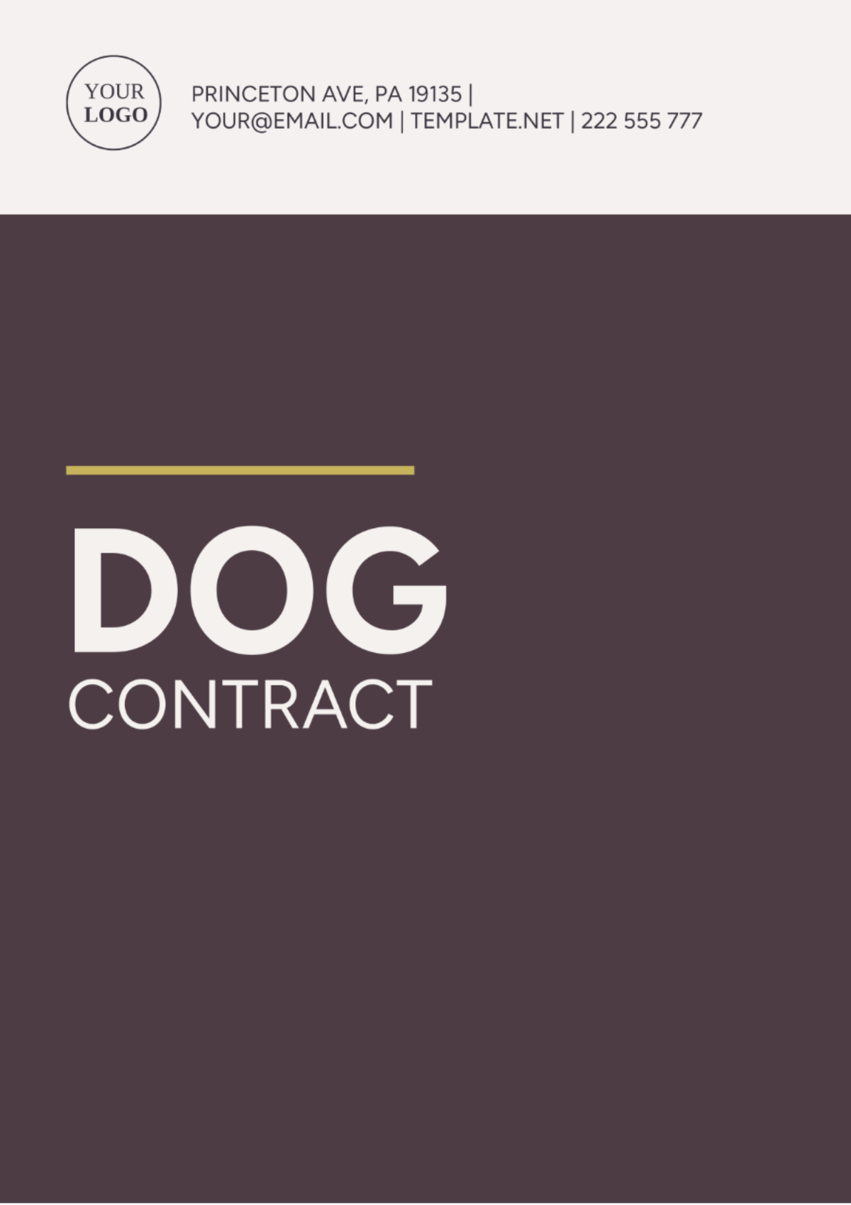 Dog Contract Template - Edit Online & Download