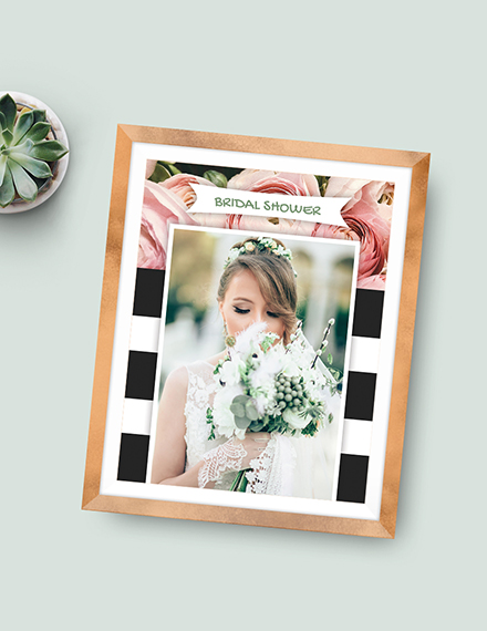 Free Bridal Shower Photo Frame Template to Edit Online