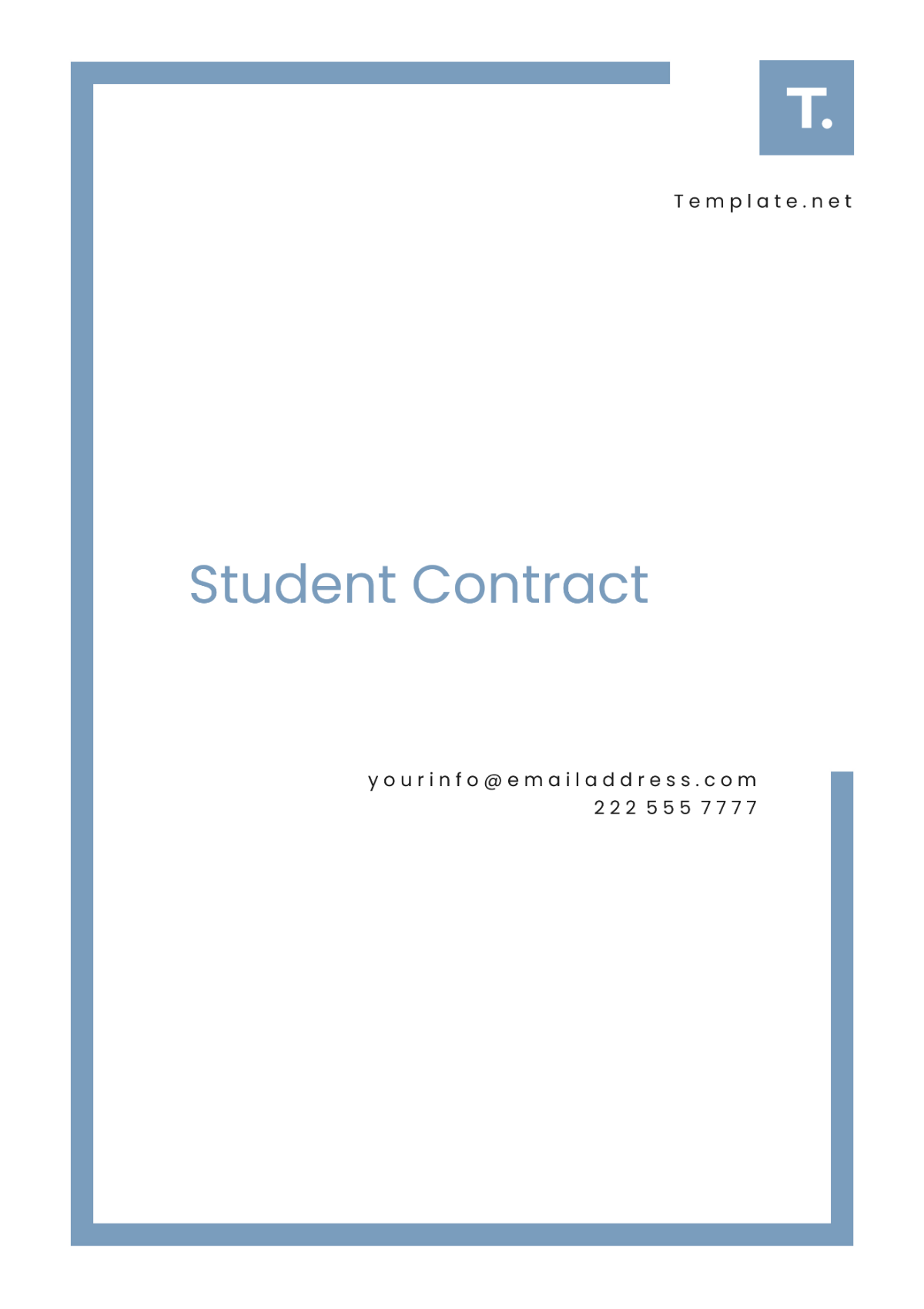 Student Contract Template - Edit Online & Download