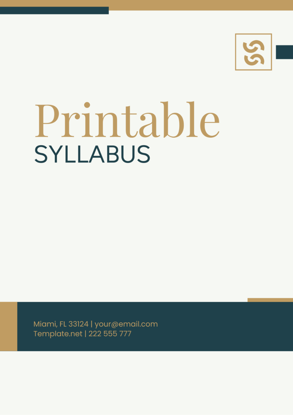 Printable Syllabus Template