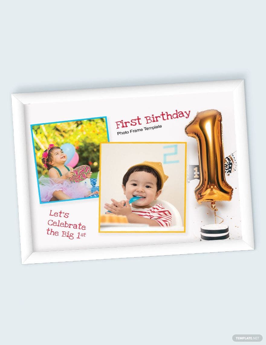 First Birthday Photo Frame Template