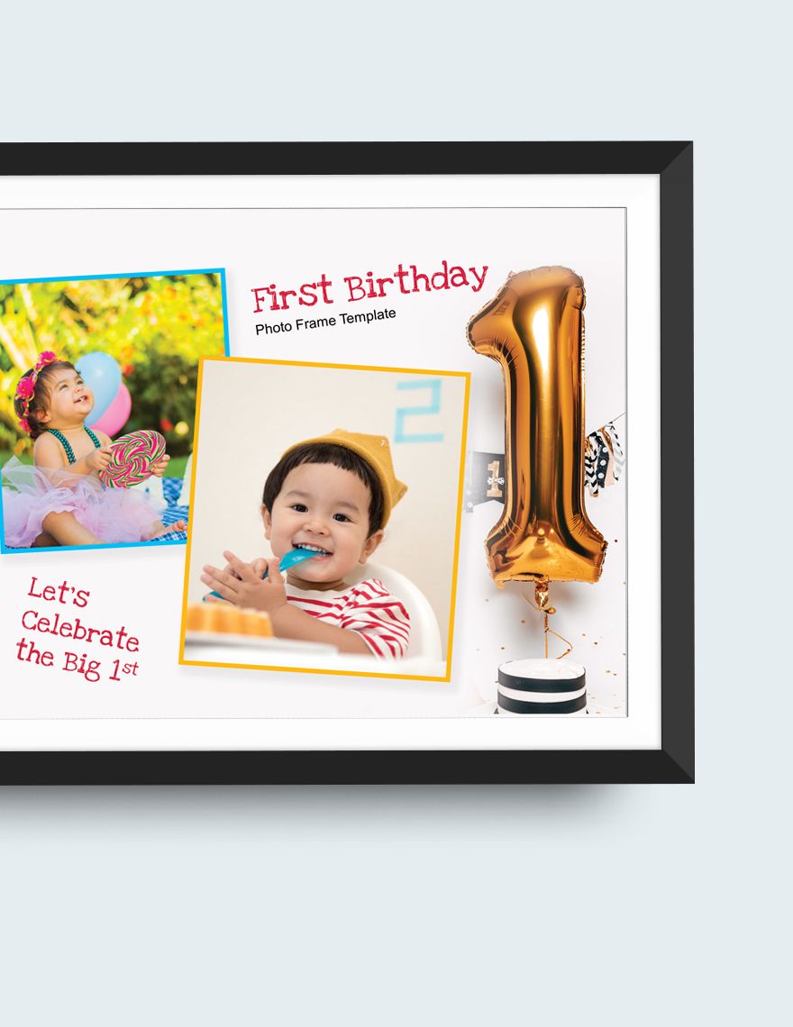 First Birthday Photo Frame Template