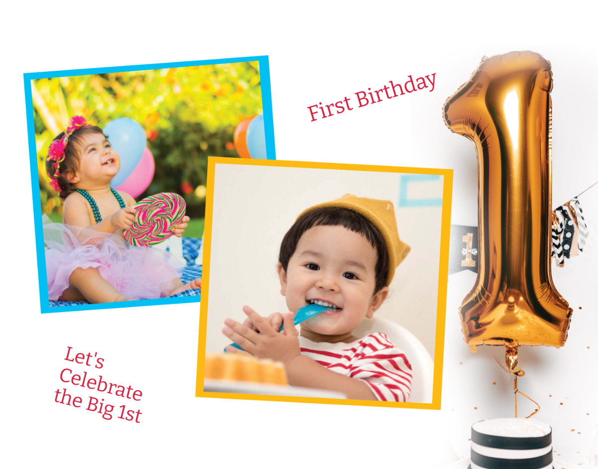 Free First Birthday Photo Frame Template