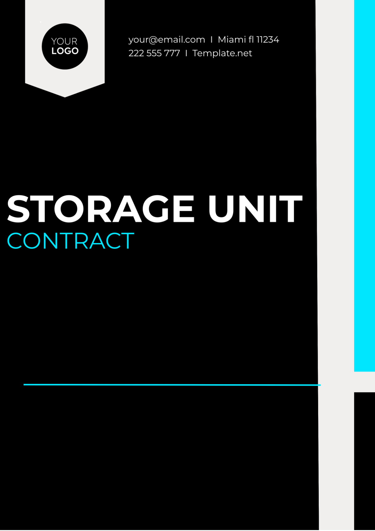 Storage Unit Contract Template - Edit Online & Download