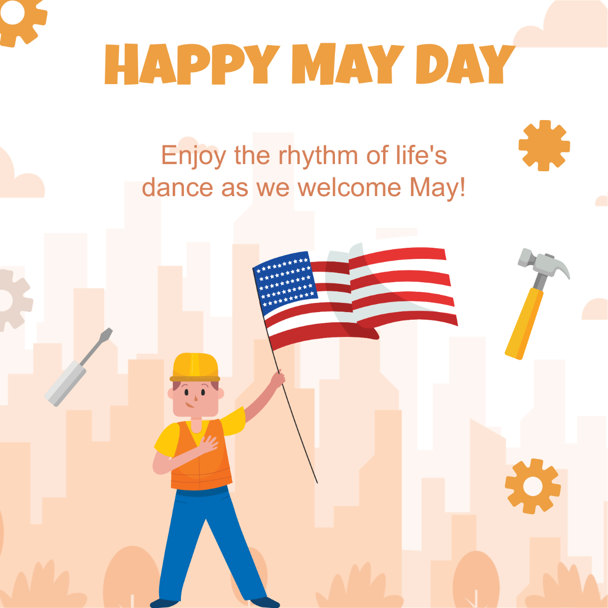 Free May Day  LinkedIn Post Template
