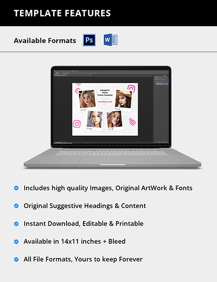 Free Colorful Instagram Photo Frame Template to Edit Online