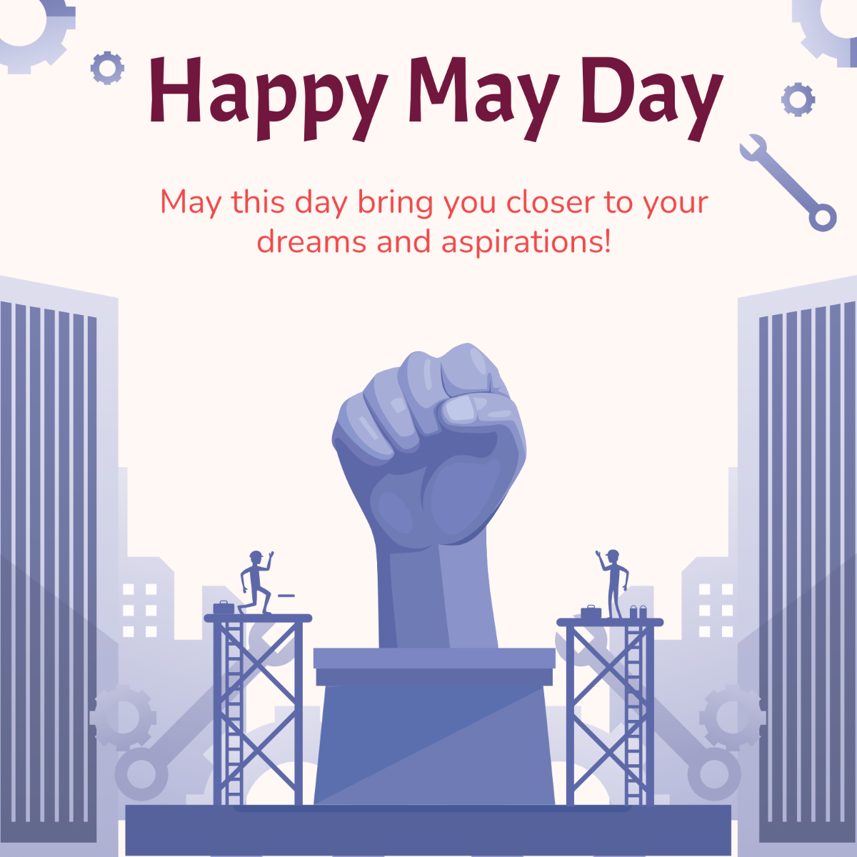 Free May Day WhatsApp Post Template
