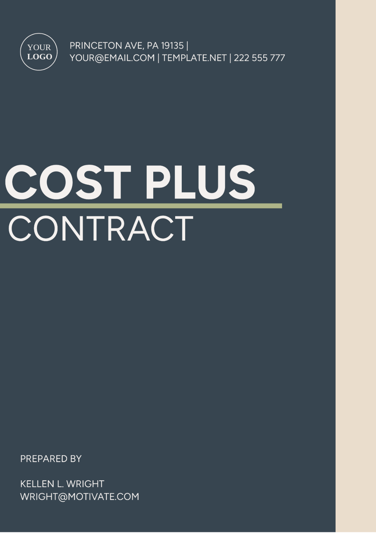 Cost Plus Contract Template - Edit Online & Download